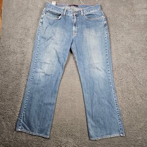 Perry Ellis Mens Jeans Size 36x30 Blue Denim Cotton Distressed Casual‎